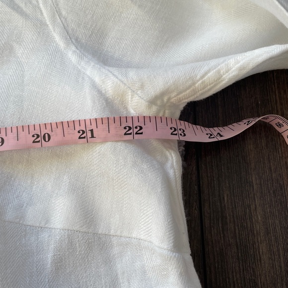 Lauren Ralph Lauren White Linen Button-Down Notch Collection Shirt Size 1X - Picture 9 of 10